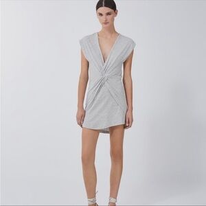 Iro Tizana tie front shirt dress in gray Heather